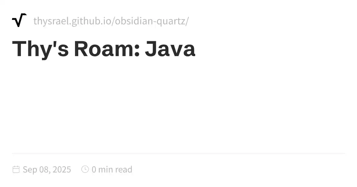 Thy's Roam: Java