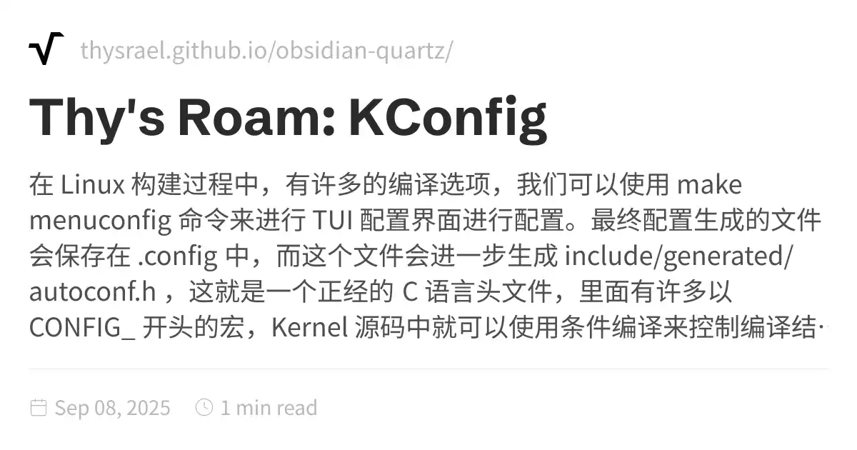 Thy's Roam: KConfig